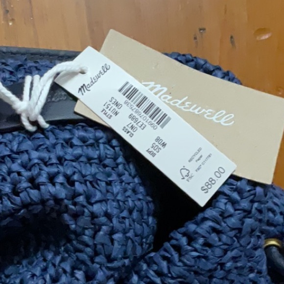 Madewell Midnight Blue Woven Bag with Black Strap - Picture 2 of 2